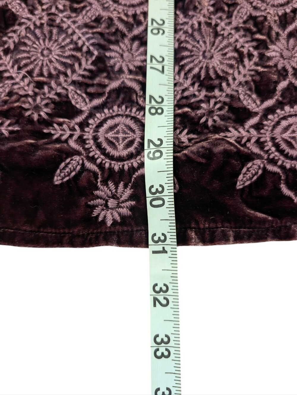 Johnny Was Plum Velvet Peasant Blouse With Embroidery Size Medium - Picture 10 of 11